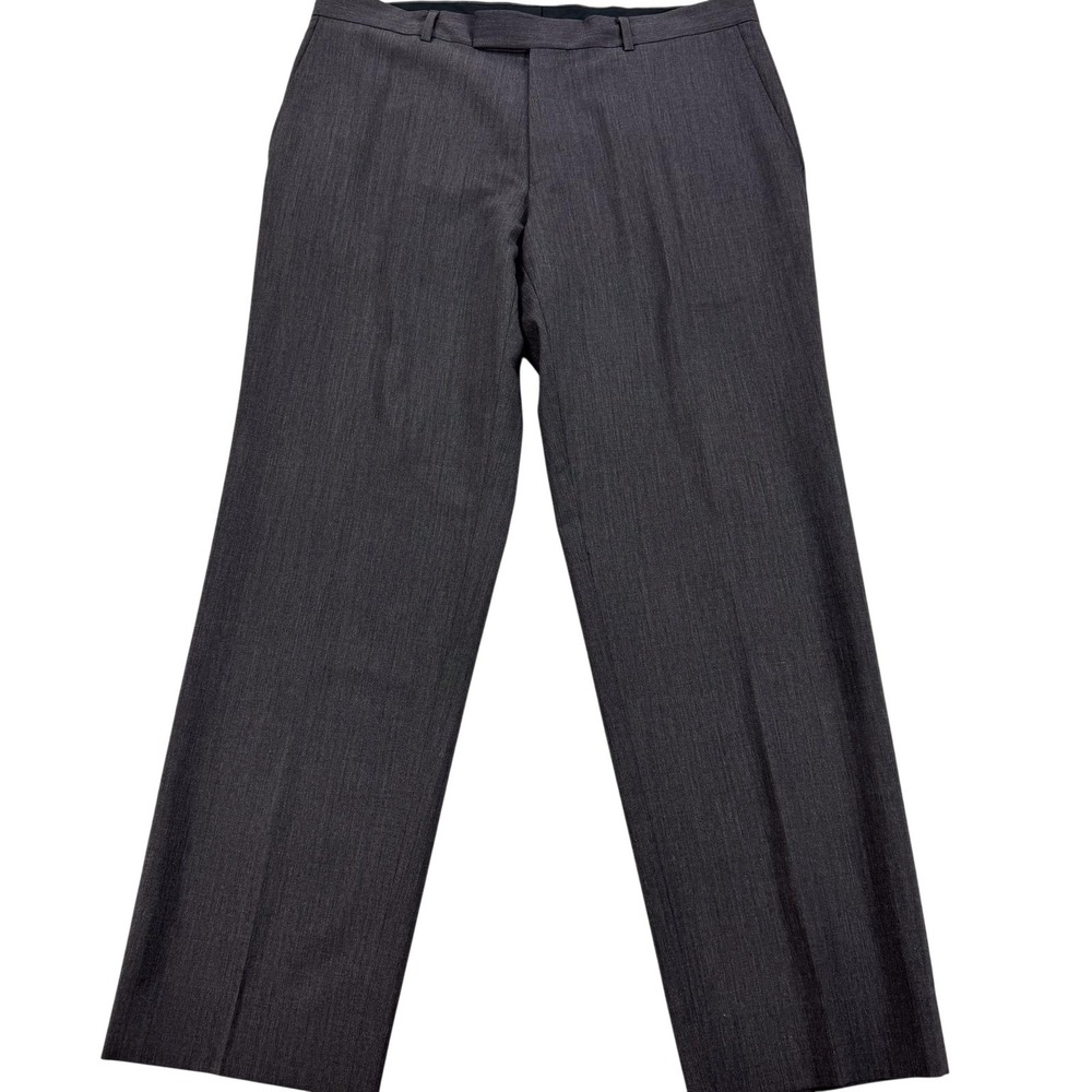 Hugo Boss James Brown Dress‎ Pants Mens 34 Gray Wool Stretch 37x31 Made USA
